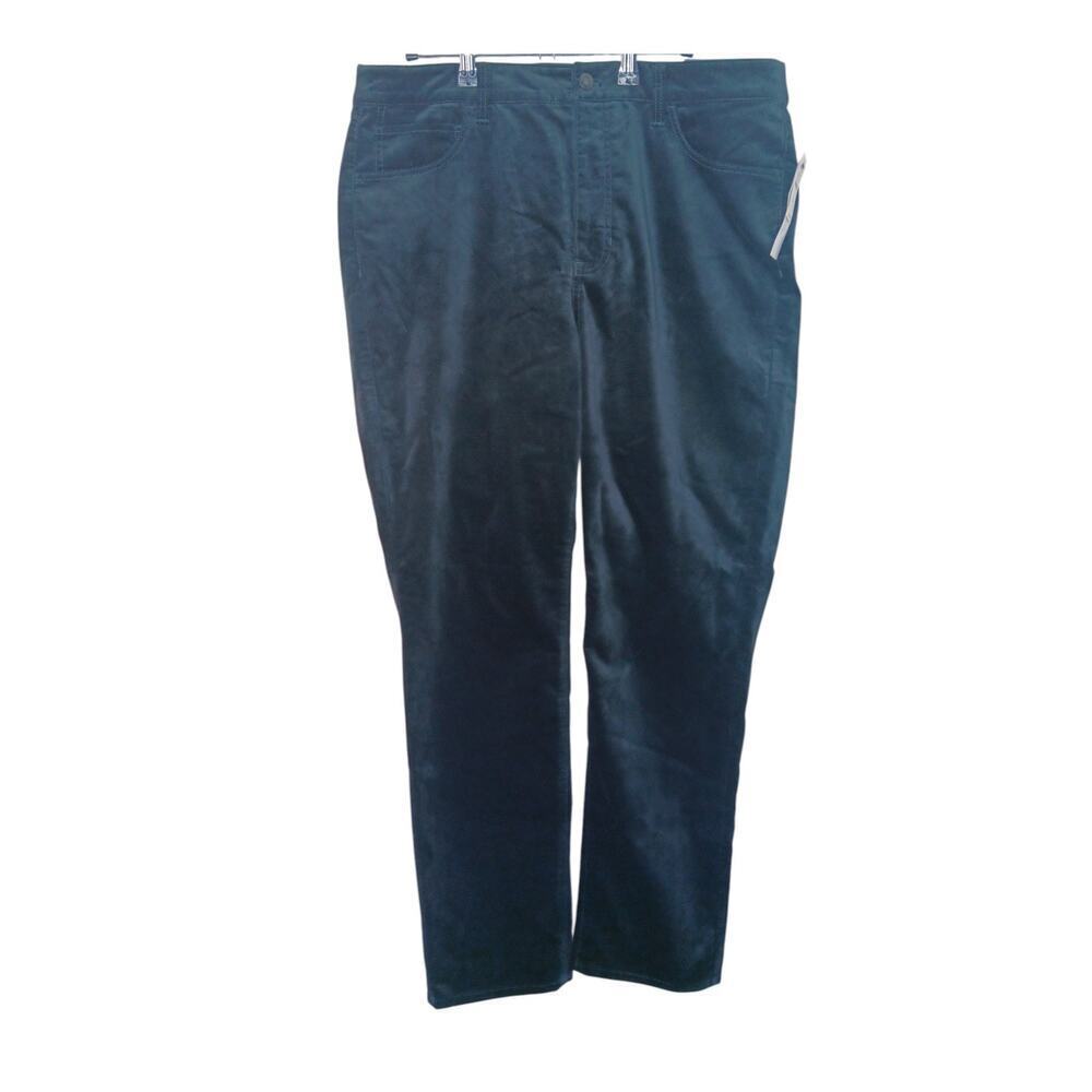 New Talbots Velveteen Straight Leg Pants Black Women’s Size 12 High Waist - Picture 2 of 16